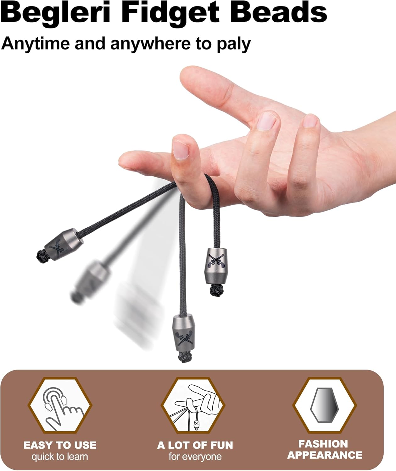 VIPERADE VAB8 Titanium Paracord Beads, 2-Pack EDC Knife Lanyard Beads for DIY, Begleri Fidget Bead for Men Women, Lanyard Bead for Knife EDC Tools Keychains Bracelet Necklace - Image 4