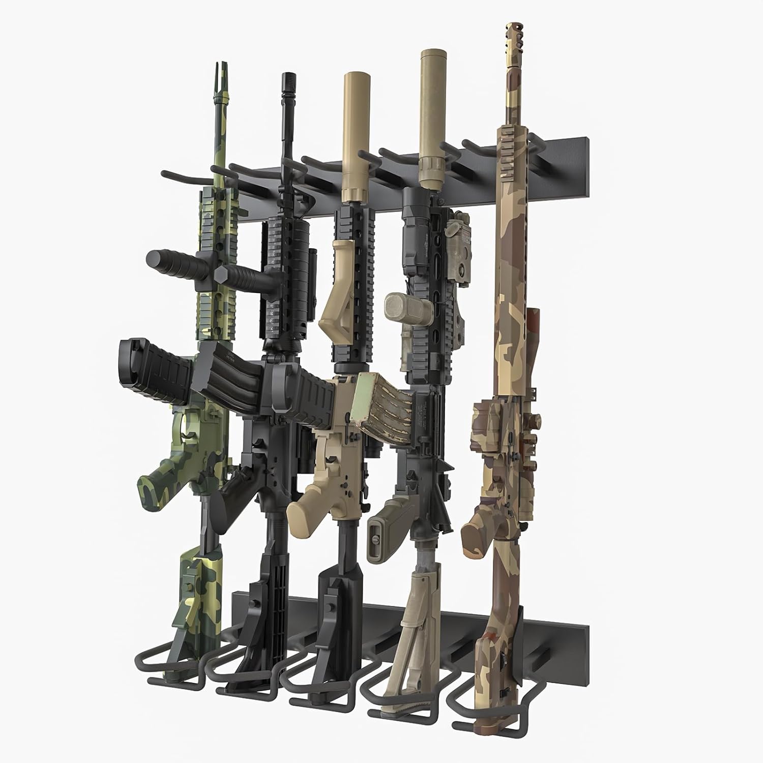DIY Gun Rack Wall Mount, Heavy Duty Steel Indoor Gun Rack Stand for Rifle/Tactical Equipment/Pistol Storage
