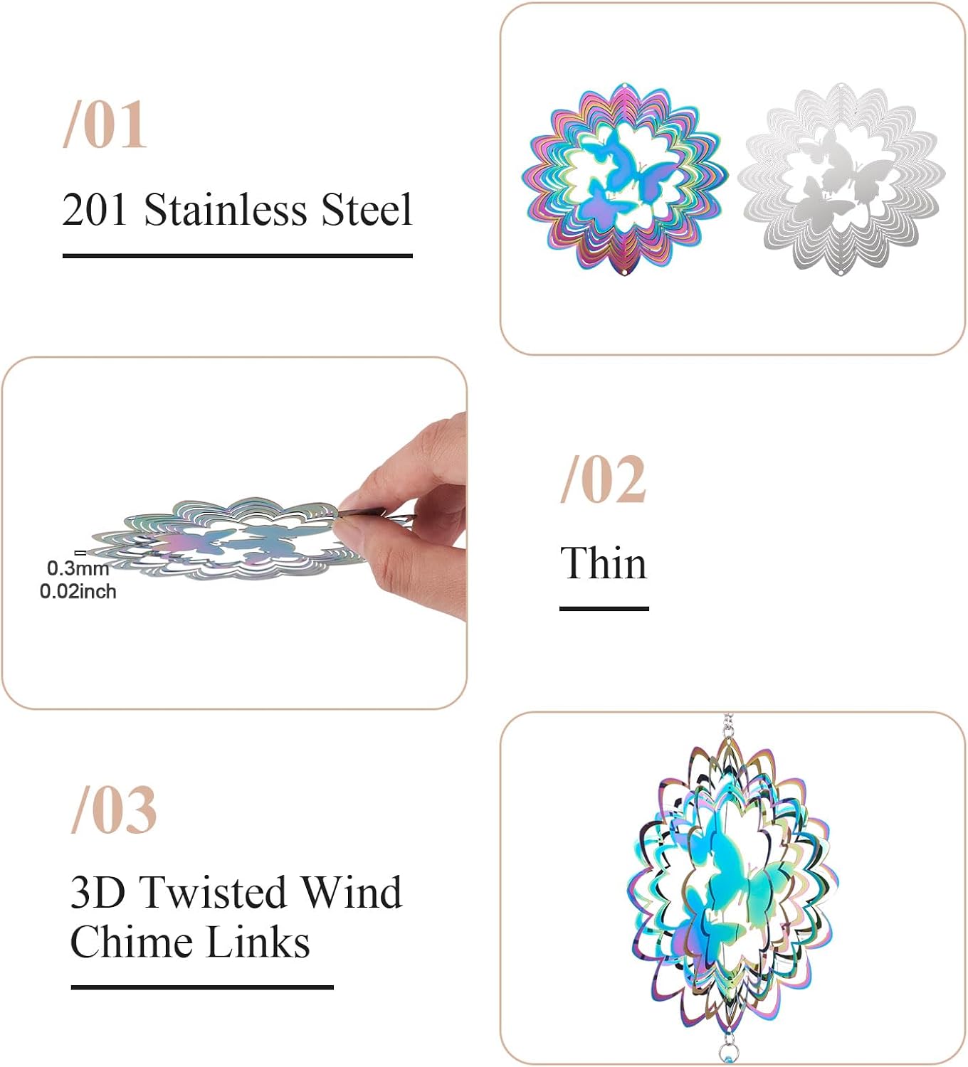 Filigree Charms for Wind Chimes Catcher Big Pendants Hollow Metal Embellishments Charms for Bookmark Suncatcher Keychains DIY Jewelry Making image 3