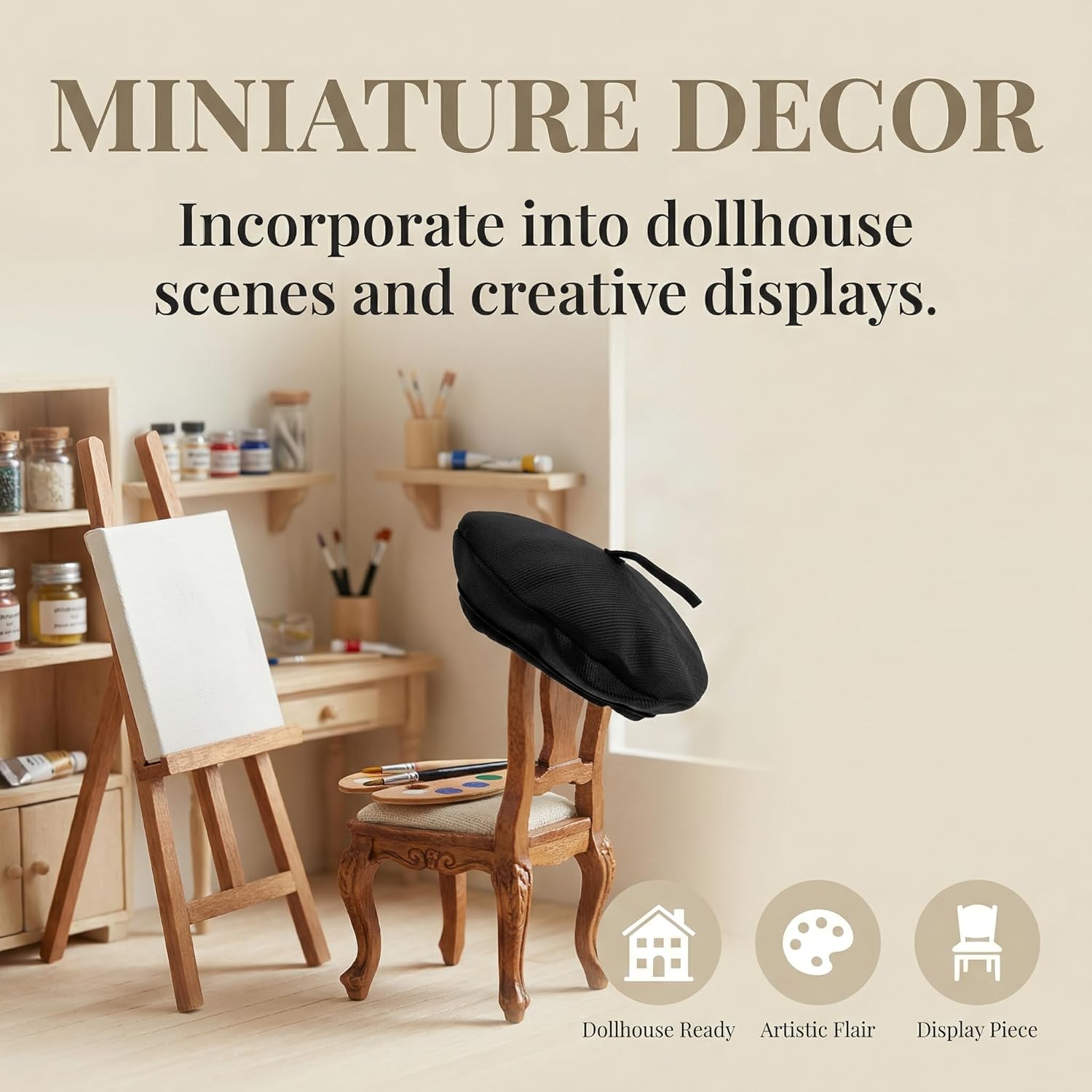 VOSAREA Elegant Tiny Doll Hat Miniature Hat Set for Craft for Mini House Doll