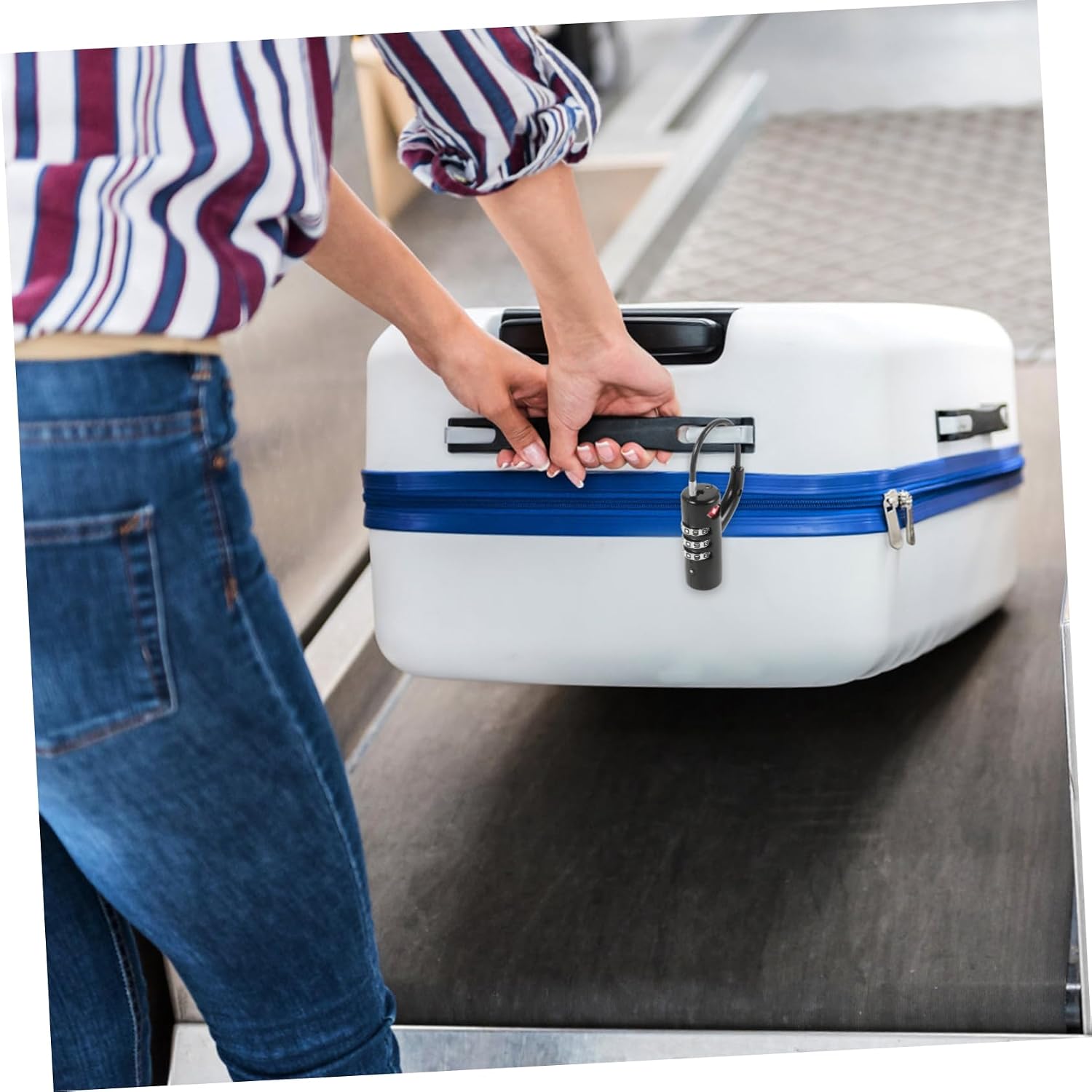 Amosfun TSA Approved Combination Luggage Lock Steel Cable Suitcase Padlock for Travel Compatible Backpacks and Gym Lockers
