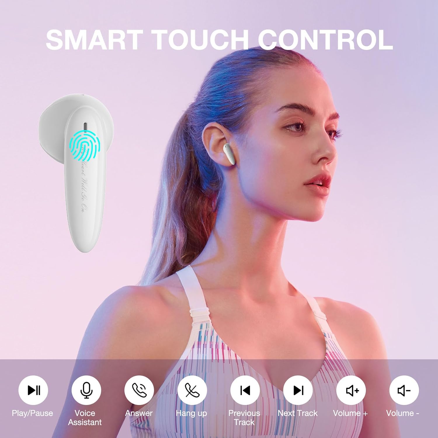 Bluetooth Headphones Wireless Earbuds with Charging Case for iPhone/Samsung/Android/iOS,Wireless Headphones(White) - Image 4