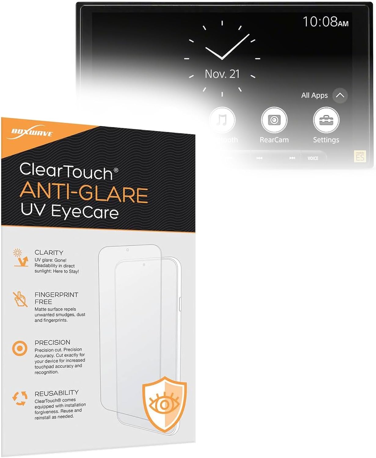 BoxWave Screen Protector Compatible with Sony XAV-9000ES - ClearTouch Anti-Glare Anti-UV EyeCare (2-Pack), Filters Out Harmful Blue Light Reduce Fatigue