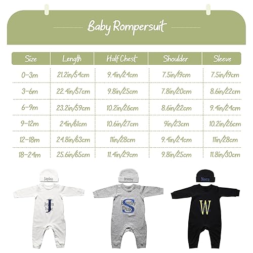 Miniatura 8 de Personalized Sleeper Baby Coming Home Outfit, Personalized Neutral Naby Romper and Hat Set Custom Infant Boy Coming Home Outfit Baby Shower Gift