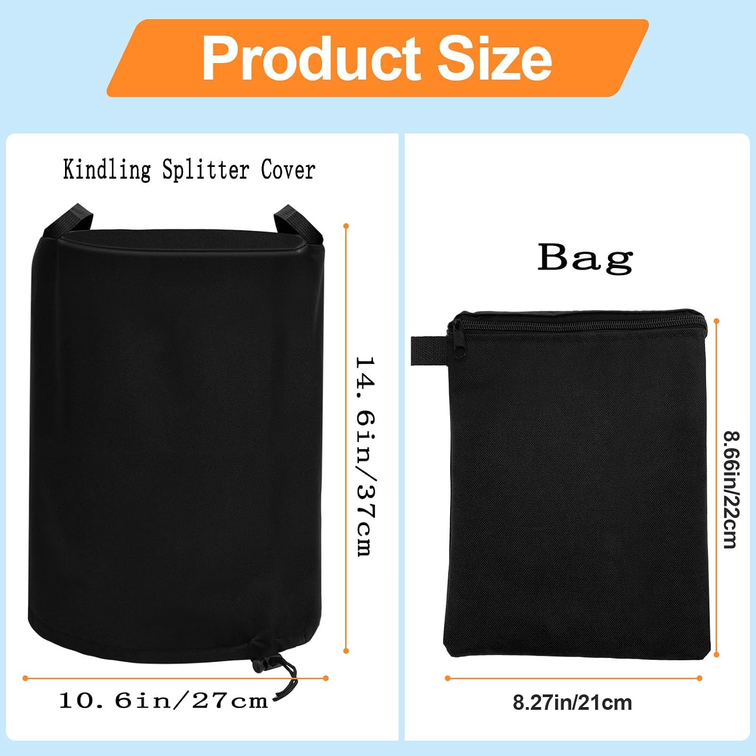 Firewood Kindling Splitter Cover,10.6'' x 14.6'' 600D Oxford Cloth Cover for Wood Splitter Manual Log Splitter Cracker,Black