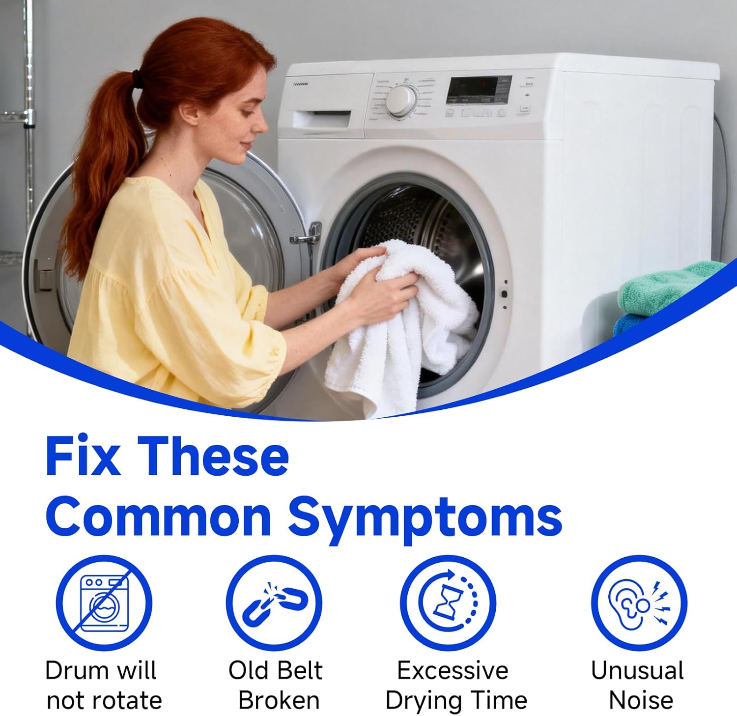 4-Pack Set 341241 Dryer Drum Belt - Compatible with Whirlpool, Kenmore, Maytag, Crosley - Replaces W10127457, PS346995, 8066065, 345473, 341241VP