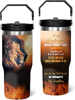 30 Oz Husband Tumbler with Handle and Straw, To My Husband Cups Gifts Fathers Day from Wifey, Gift for Husband from Wife Stainless Steel Coffee Cup, Birthday Gift Ideas for Adult Husband