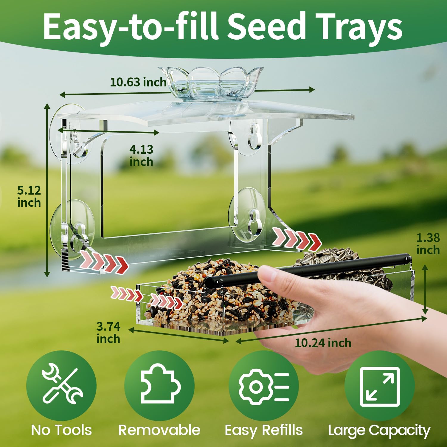 Clear Window Bird Feeder - Bird Watching -6 Clear Window Bird Feeder - Bird Watching -6
