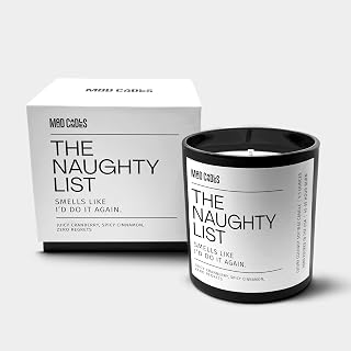 – The Naughty List – Fall Scented Candles for Women & Men, Luxury Black Candle – 9.5 oz Coconut Soy Wax Blend, 55-Hour Burn, 100% Cotton Wick, Hand Poured in The USA