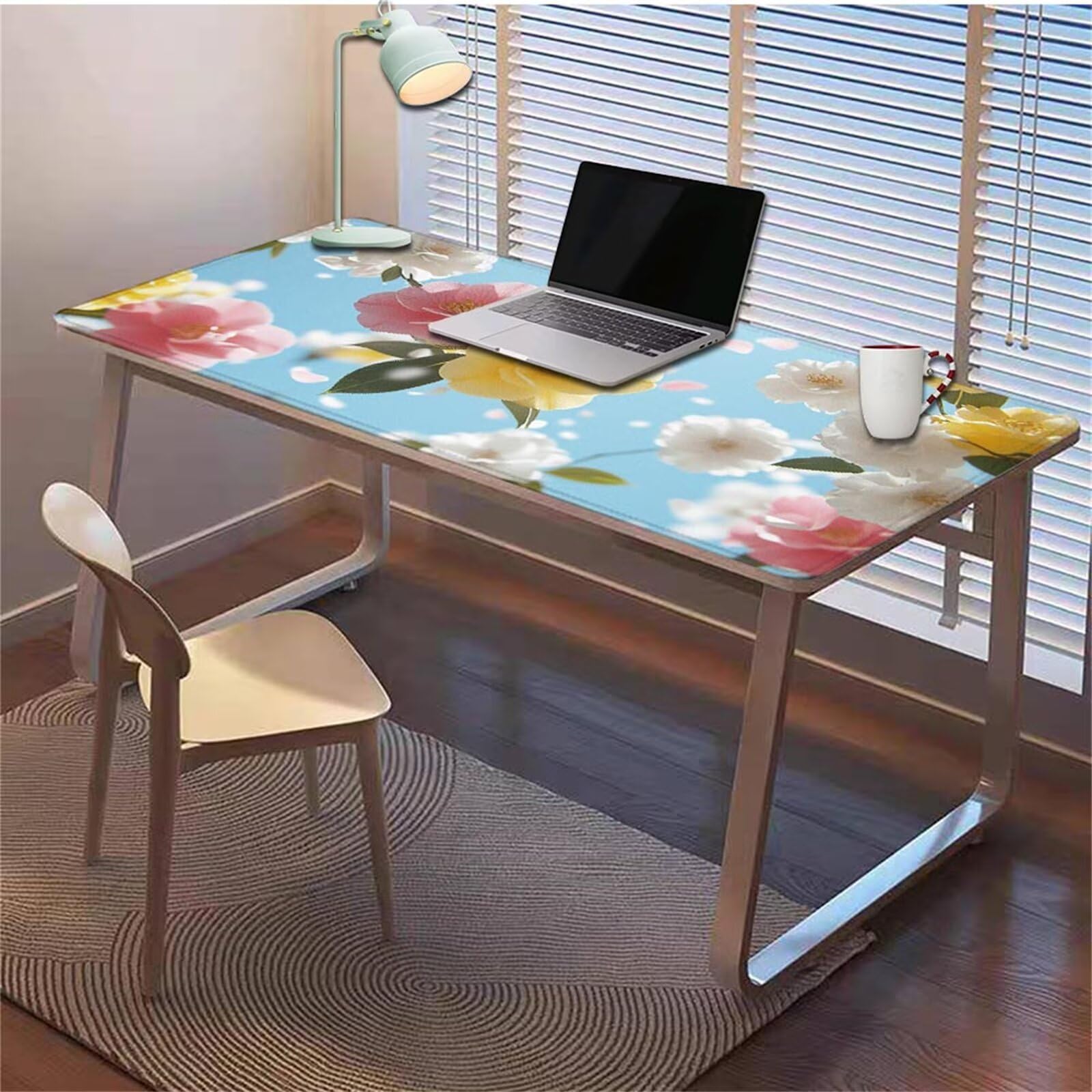 Gamingowa podkładka pod mysz 1200 x 600 x 3 mm, XXL, wodoszczelna, odporna na ścieranie, z przyszytymi krawędziami, niebieska, podkładka na biurko, poprawia prędkość i precyzję pod laptopa, komputer