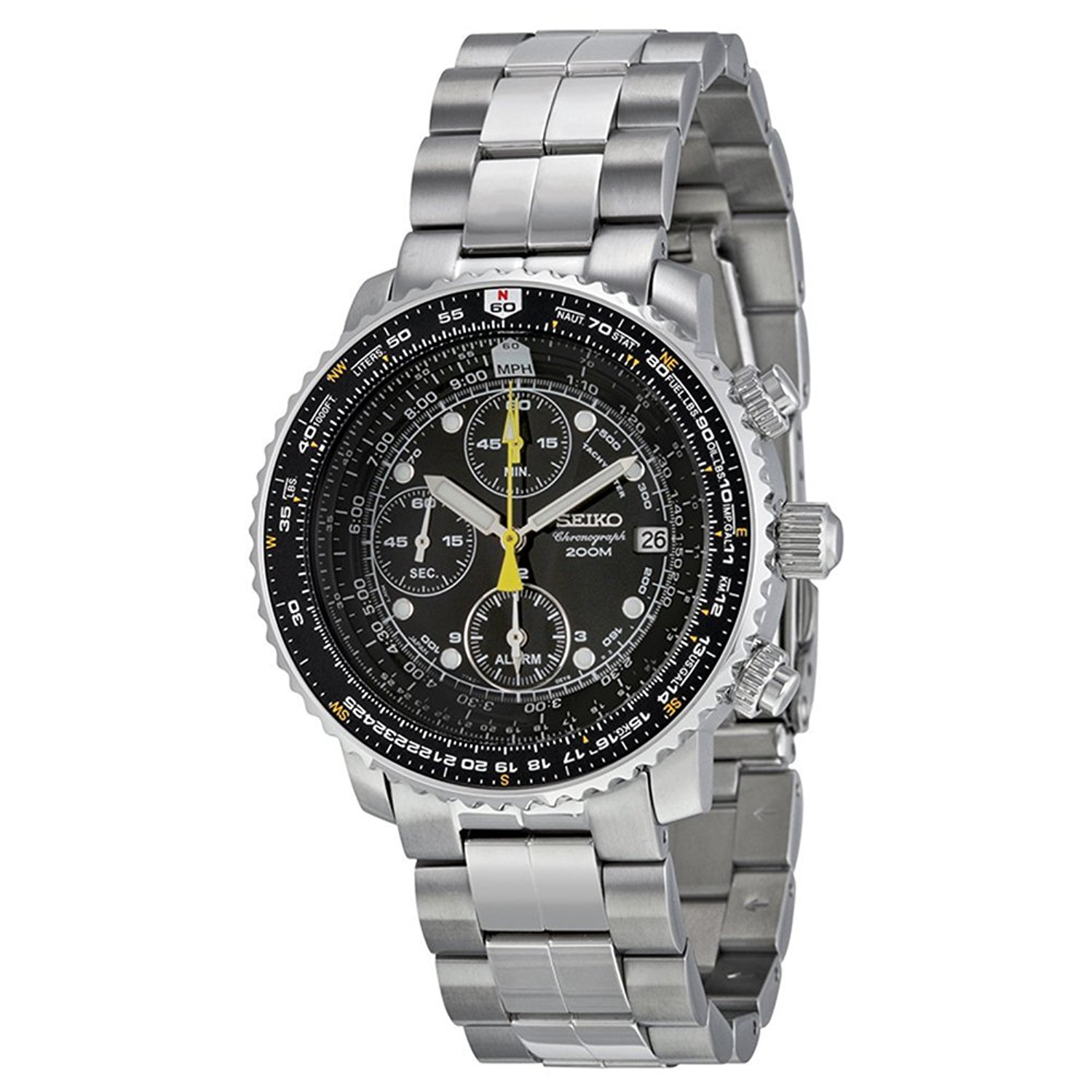 Amazon.co.jp: セイコー SEIKO SNA411P1 Men's Pilot Watch Alarm