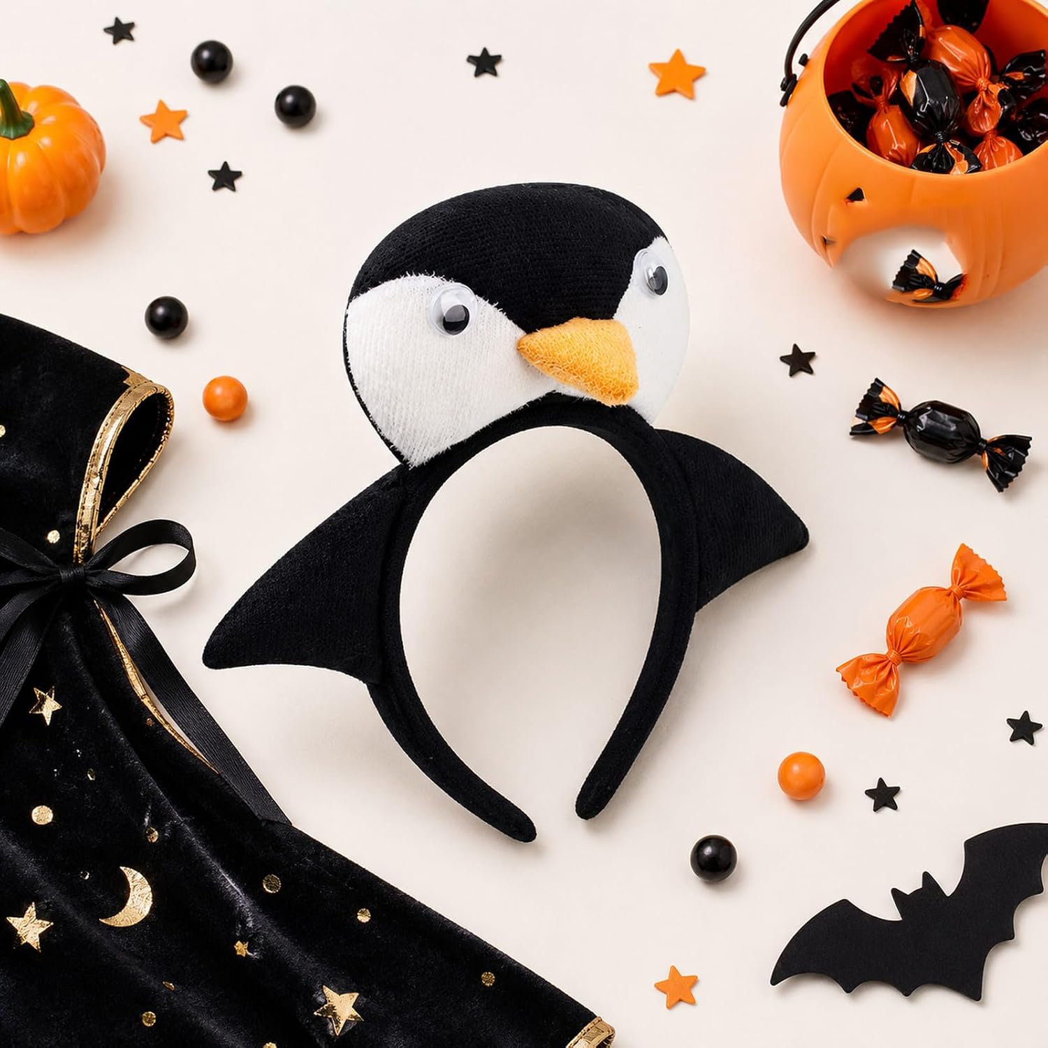 2 Pcs Penguin Cosplay Costume Headband Animal Hair Accessories | Penguin Hat Headwear for Cosplay Performance Photo Props