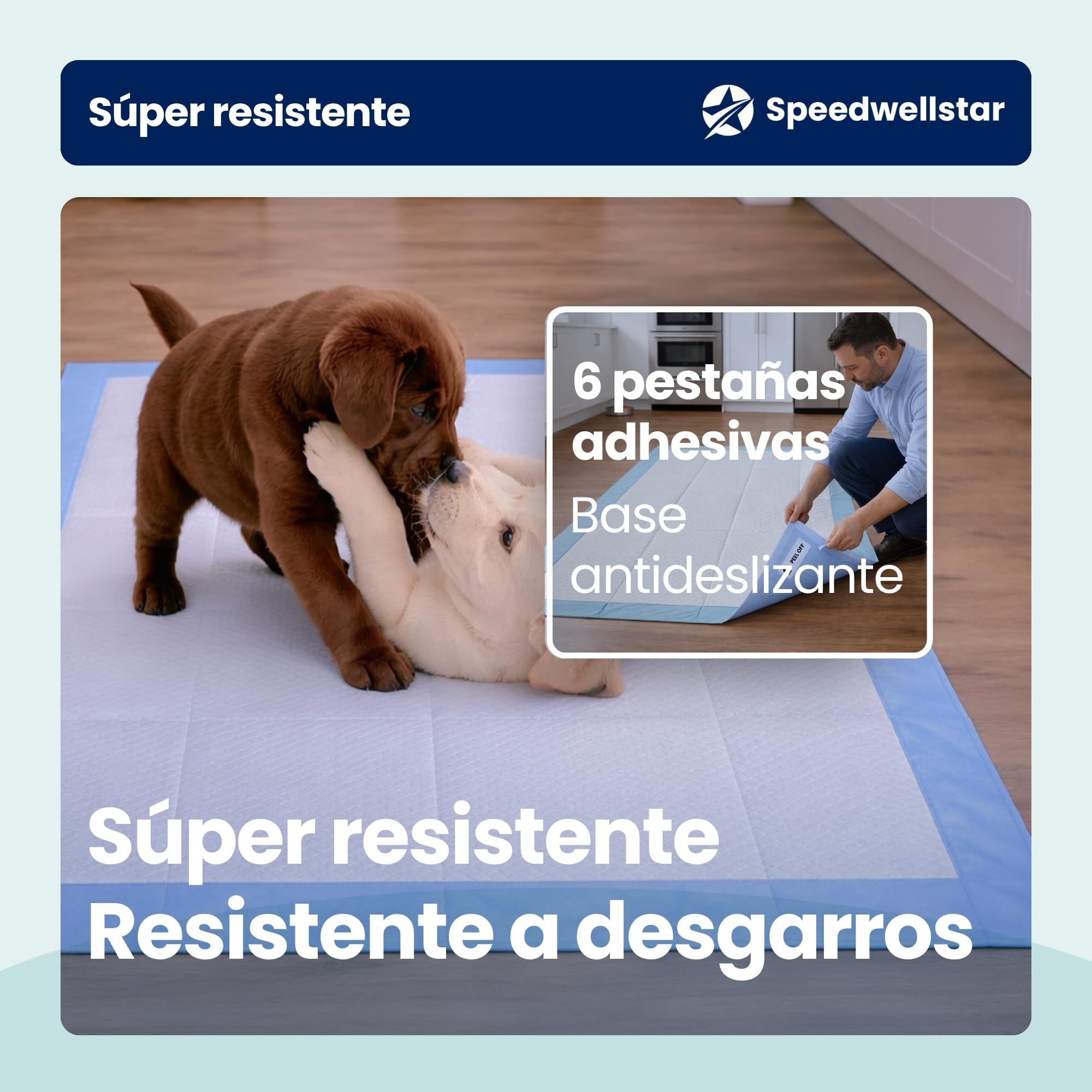 Empapadores Extra Grandes para Cachorros y Perros 150 x 80 cm 2300 ml Impermeables, de Secado Rápido y Antideslizantes, Alfombrillas Higiénicas para Perros y Mascotas Paquete de 120 de Speedwellstar