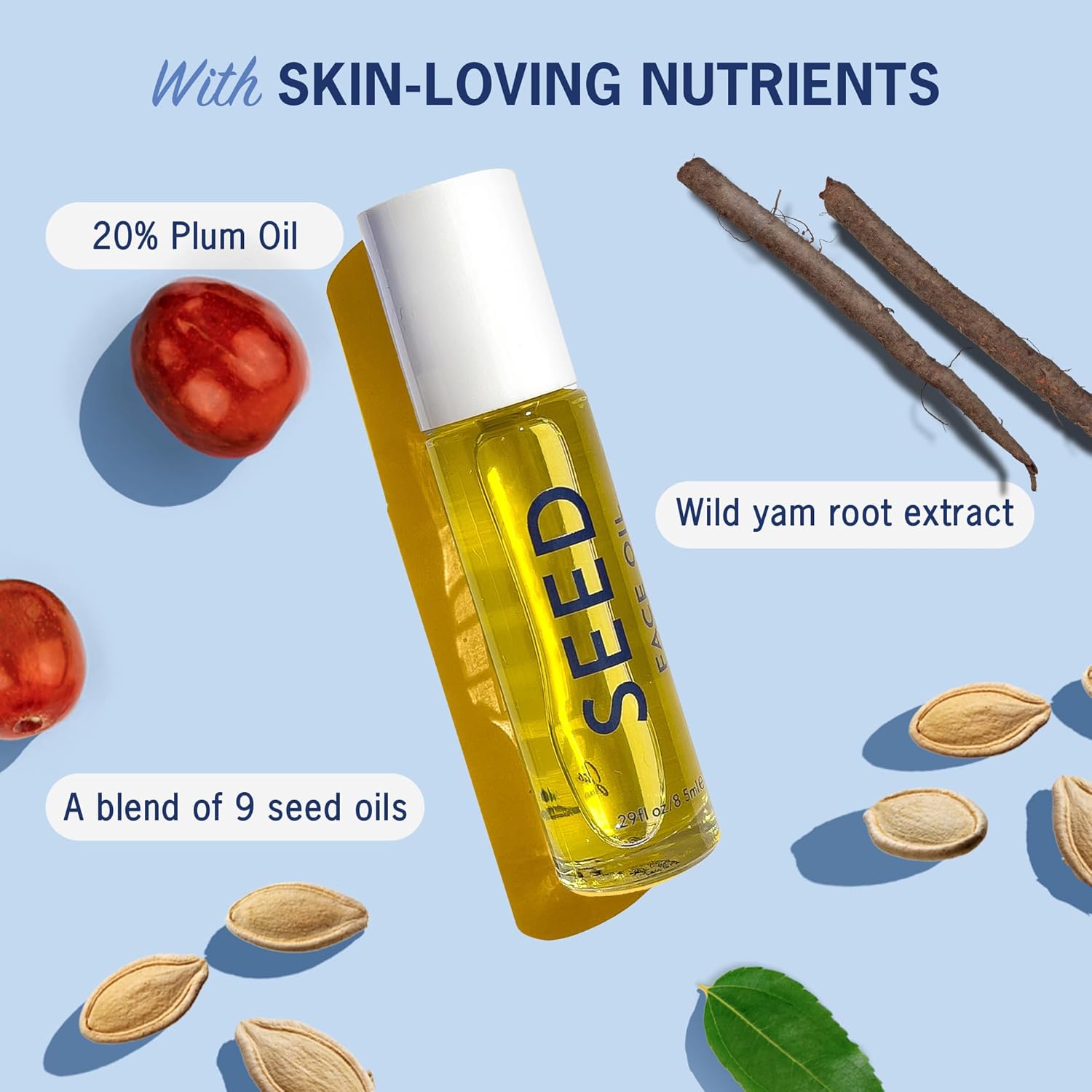 Jao Brand Seed Face Oil | Hydrating Serum For Plump, Smooth Skin | Lightweight Moisturizer | Facial Oil For All Skin Types | Restores Elasticity | No Parabens, No Fillers | 0.29 fl. oz. - Image 4