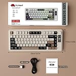 ZIYOU LANG M75 Wireless Gaming Keyboard, RGB Backlit Rechargeable 2000mAh Battery, Small Membrane But Mechanical Feel Keyboard with Smart Display & Knob, PBT Gradient keycaps for PC, MAC-Cheese