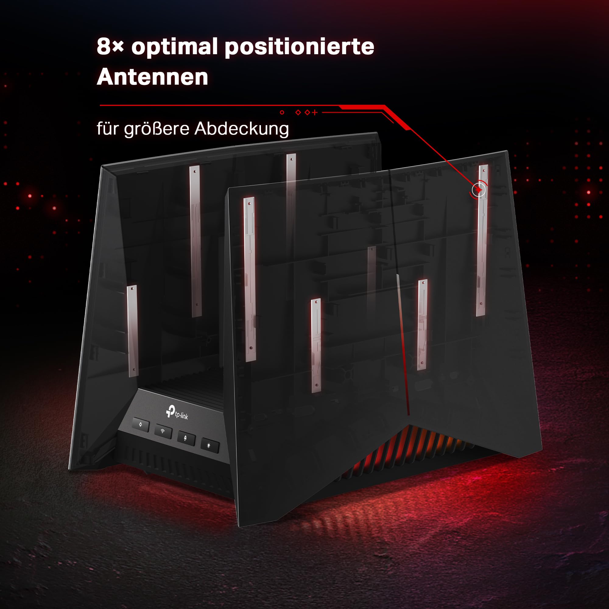TP-Link Archer GE800 - Router da gioco Tri-Band, Wi-Fi 7, 2 porte da 10 Gbps, porta di gioco dedicata, pannello di gioco dedicato, accelerazione esclusiva per giochi, orientamento del gioco