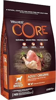 Wellness CORE Original 10 kg, Poulet & Dinde – Croquettes Chiens | Pour Chien Moyen, Sans Céréales, Naturelles, Hypoallergénique, Riche en protéines et Viande, Soutient Hanches & Articulations