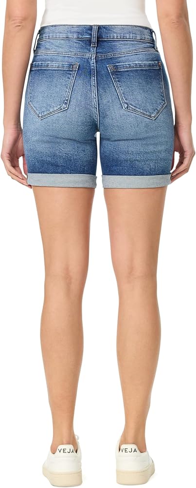 kensie Jeans for Women 7-Inch Mid Rise Shorts with Double Roll