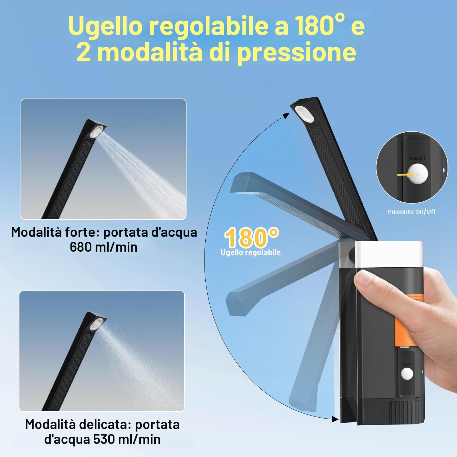 SoulBay Bidet portatile, bidet portatile portatile portatile da viaggio spruzzatore manuale elettrico per la cura personale, lavaggio del bambino, cura post-parto lenitiva