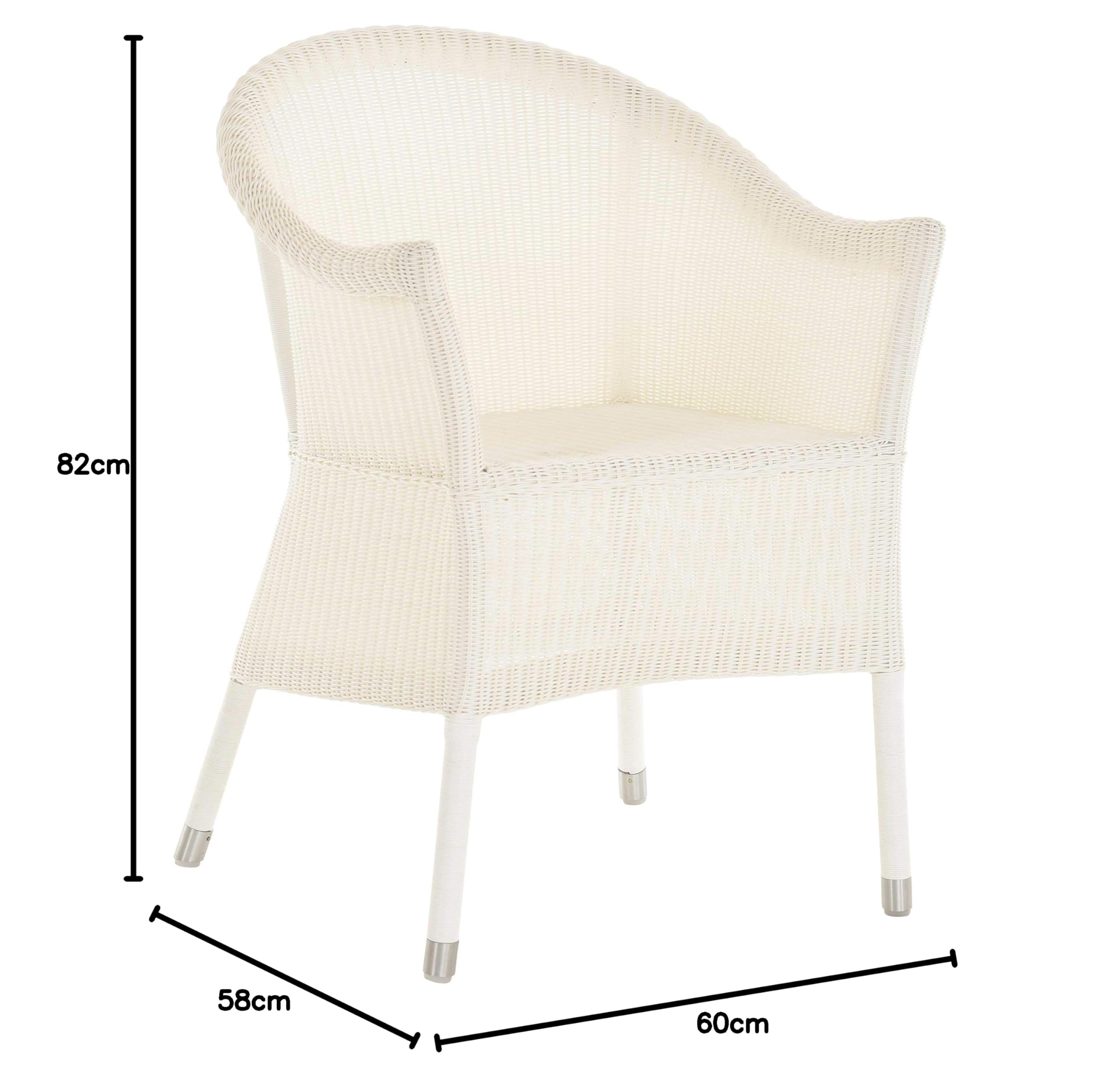 Poly-Rattansessel mit Armlehne Gartensessel Poly Rattan Sessel Stuhl mit Alurahmen Gartenmöbel Outdoor (ohne Kissen, Weiß)