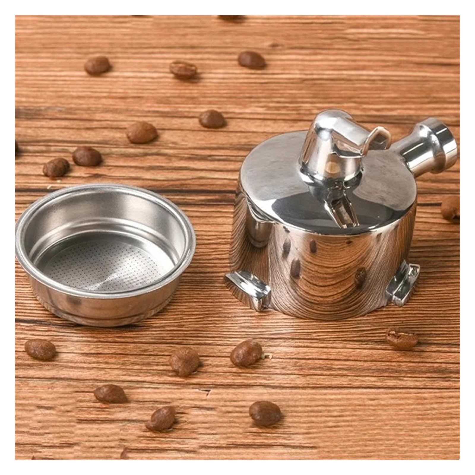 Compatible Con Delonghi, Compatible Con Dedica, EC680/685 ECP33.21 ECP35.31 De Acero Inoxidable, Soporte De Filtro De Portafiltro De Café De Doble Boquilla De 51 Mm De Cabezal Único(3 ears)