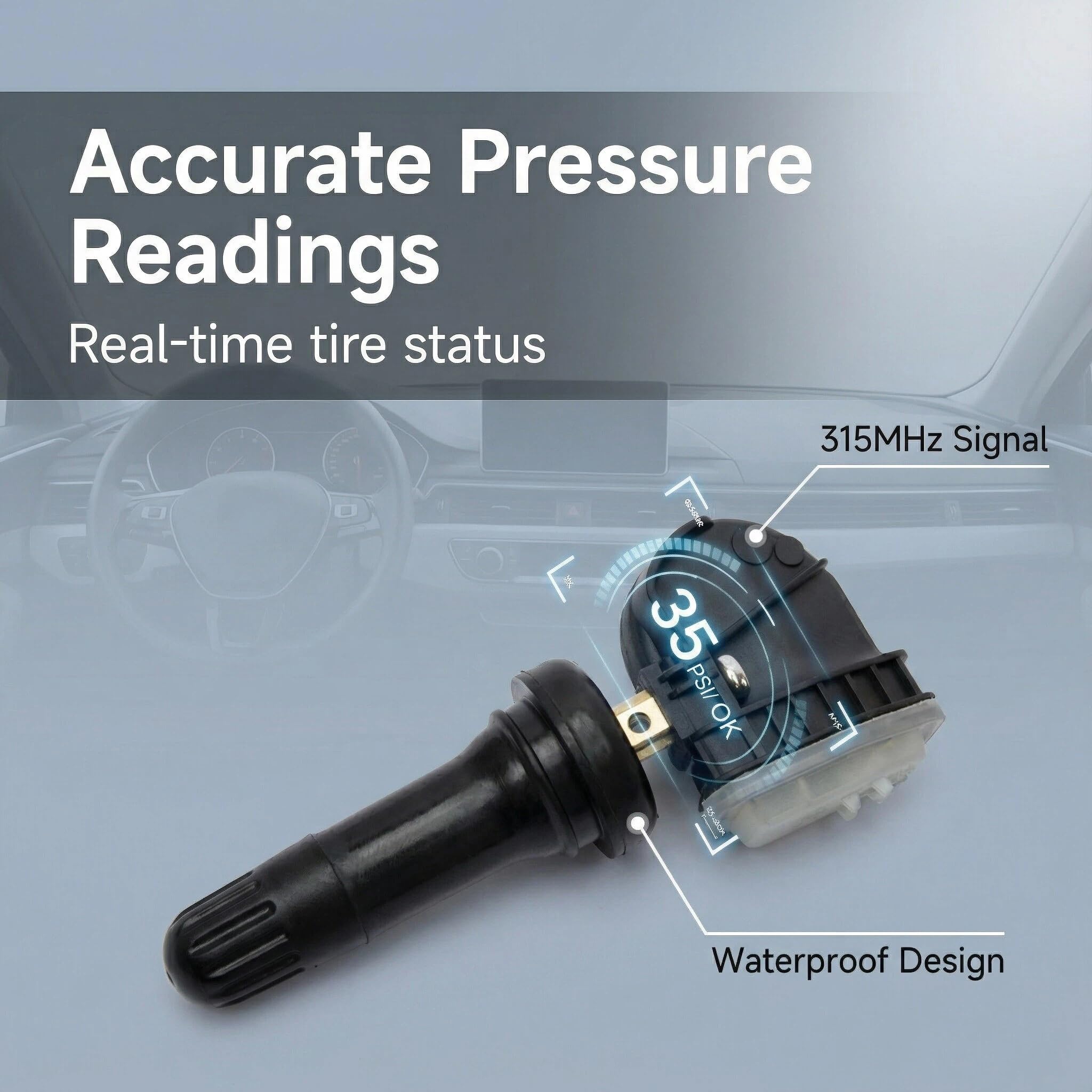 TPMS35 Système de surveillance de la pression des pneus de rechange programmé 315 MHz, Capteur PMH