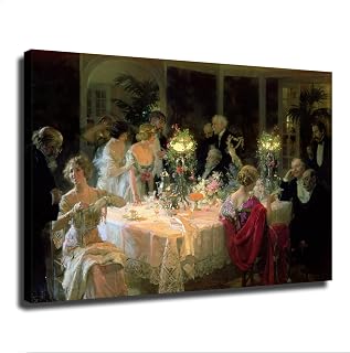 The End of Dinner Elegant Party Fashion Posters Canvas Print Wall Art Modern Picture Home Bedroom Living Room Foyer Aesthetic Decor Gifts (24×36inch-No Framed)