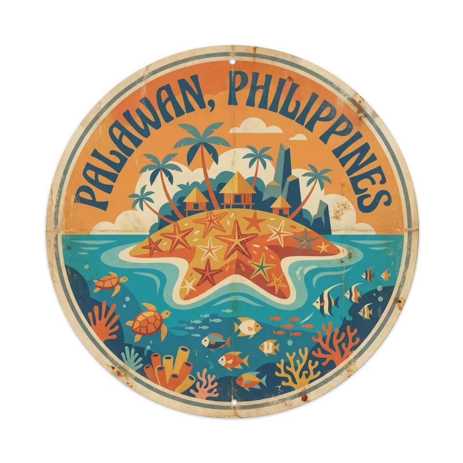 Starfish Island Palawan Adventure Coron Philippines Metal Tin Sign