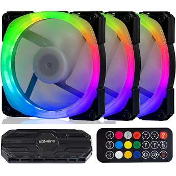 upHere 120mm ARGB PC Case Fan Quiet 25mm Thickness 6PIN Connector SATA
