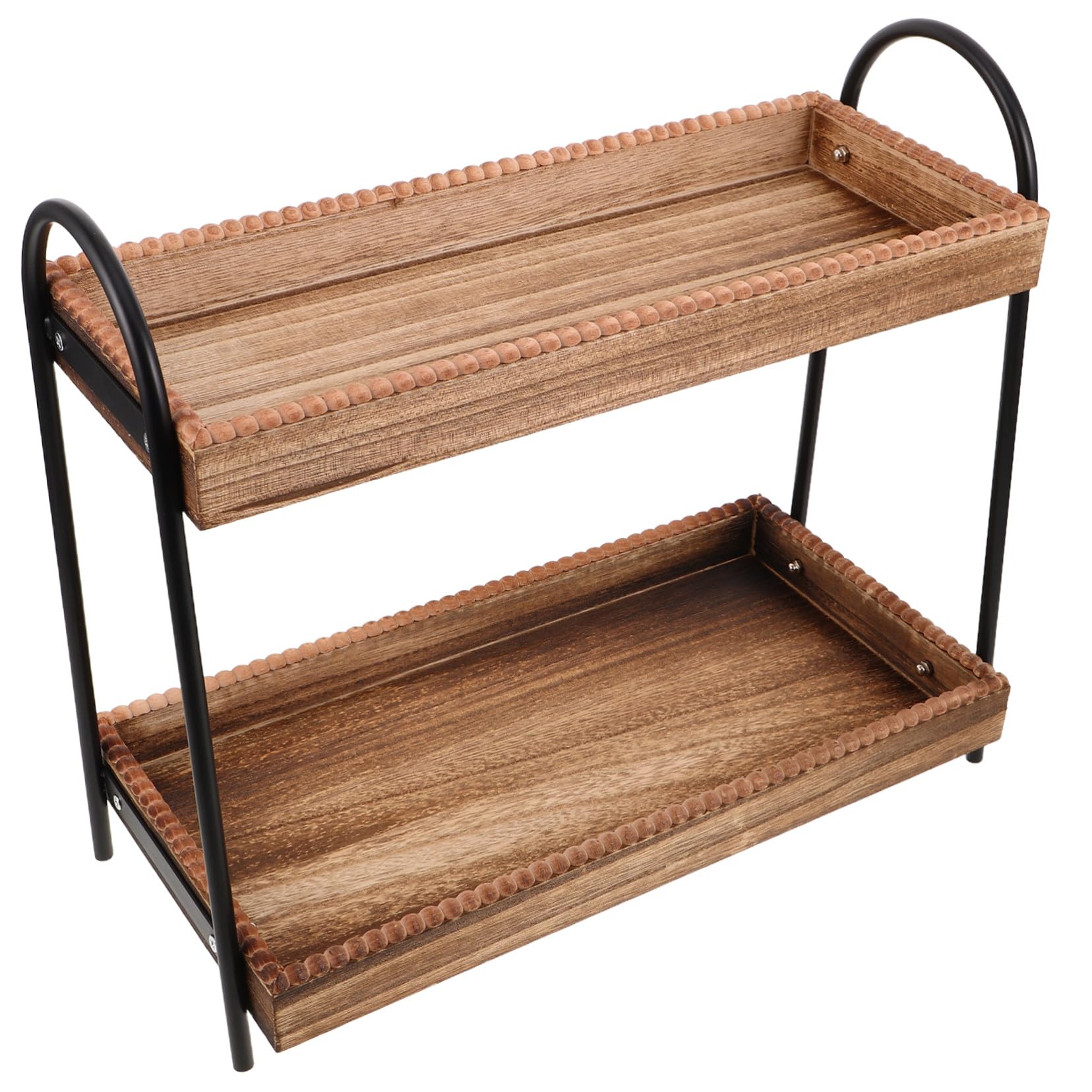 Rangement maquillage en bois pour plan de travail étagère salle de bain et cuisine stable