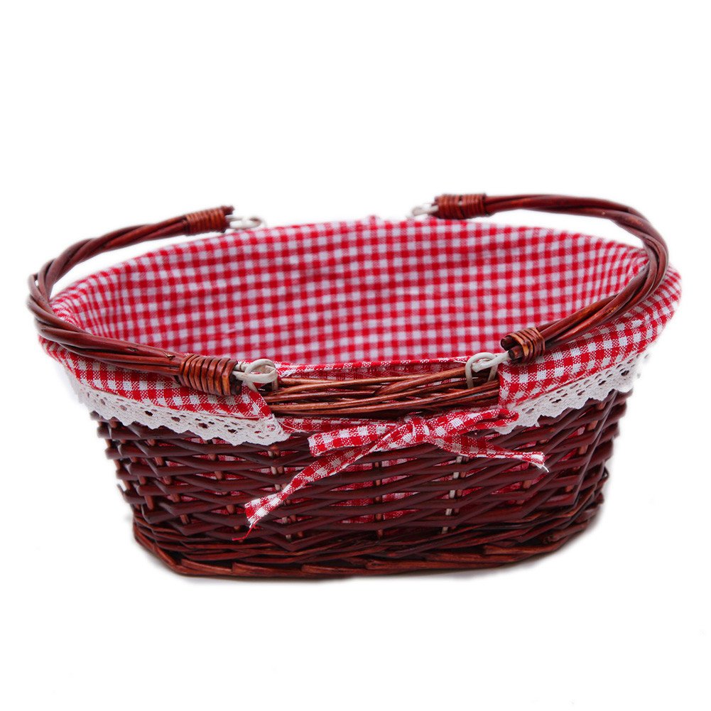 Oypeip Wicker Basket Gift Baskets Empty Oval Willow Woven Picnic Basket ...