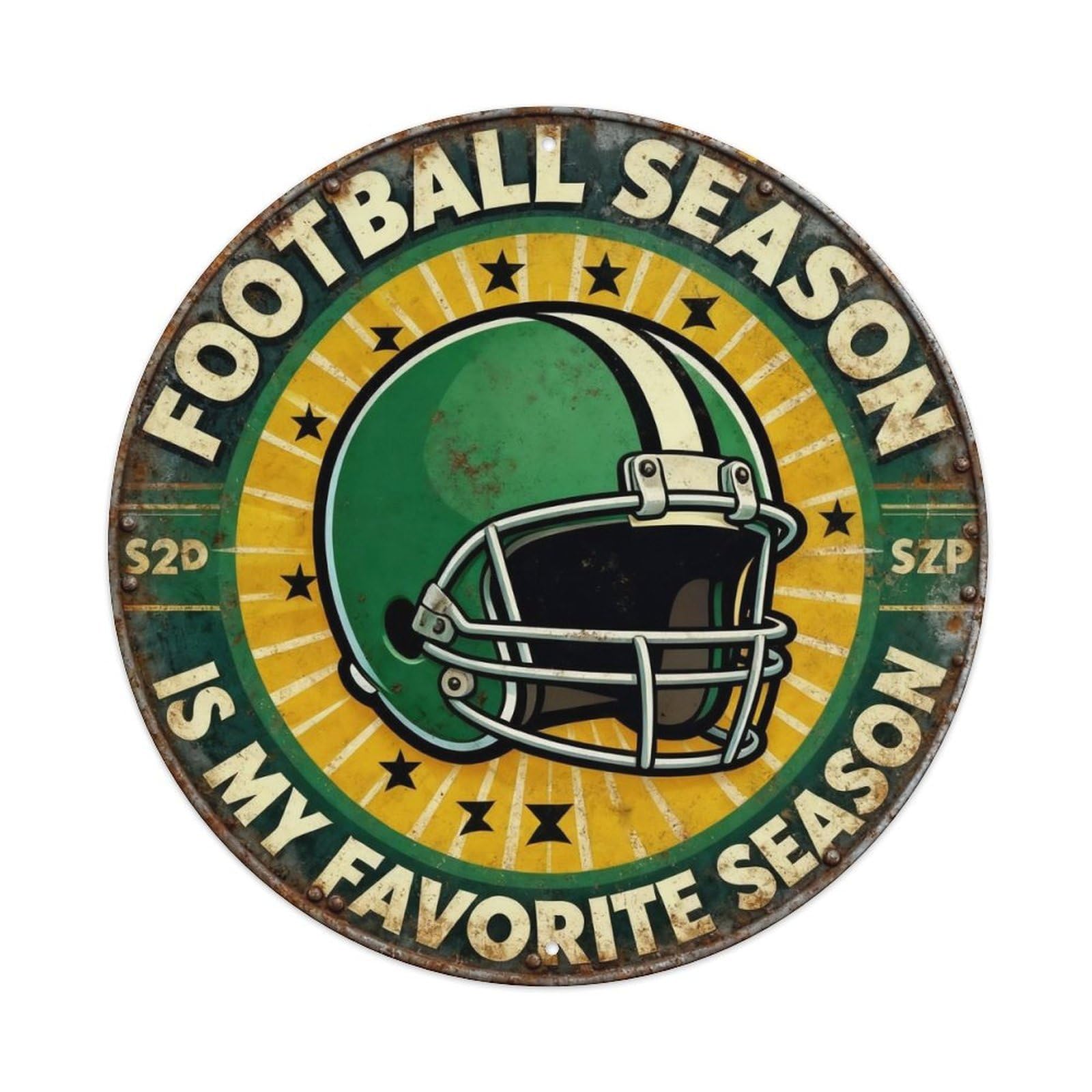 Vintage Football Fan Metal Tin Sign Plaque