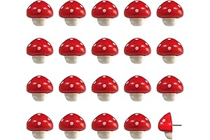 20pcs Wooden Mushroom Pushpins for Office Wall
