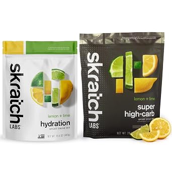 Skratch Labs Hydration Bundle | Lemon Lime Sports Hydration and High Carb Drink Mix | Electrolyte Replacement Powder | Keto Friendly, Non-GMO