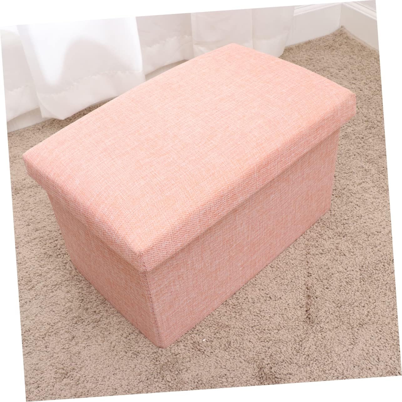 Shoe Changing Stool Storage Box Storage Dorm Pink Chest Folding Foot Footrest Room Linen Rest Bench for Living Room Seat Sitting Bedroom Foldable Soft Bed Dorm Living Pink