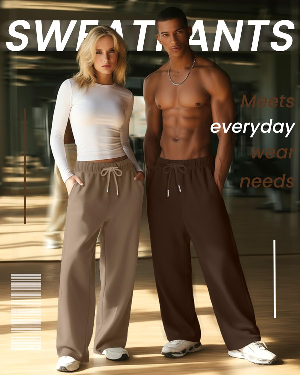 Neer 4 Pack Men's Lightweight Sweatpants Athletic Wide Leg Drawstring Open Bottom Pants Baggy Joggers Lounge with Pockets