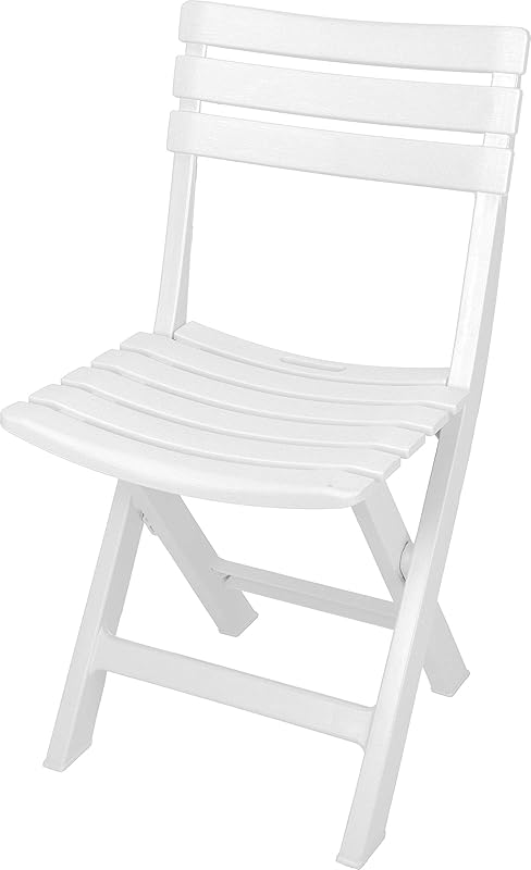 Spetebo Chaise pliante résistante en plastique - jardin, bistrot, balcon et camping en blanc