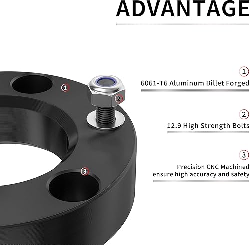 Miniatura 48 de Richeer Kit de elevación de nivelación delantera de 3 pulgadas compatible con Silverado/Sierra 1500 2007-2024, kit de elevación de nivelación