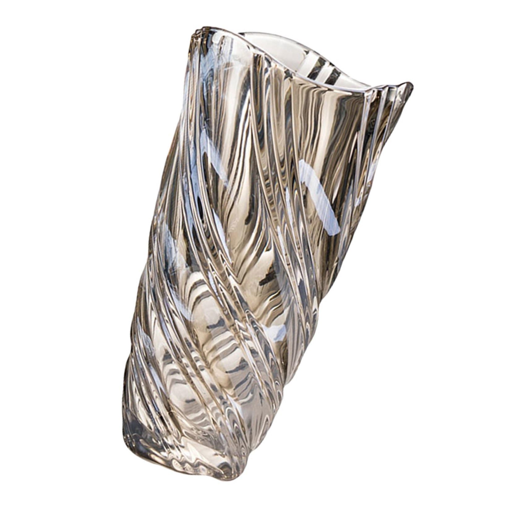 Vase en cristal marron robuste au design luxueux pour sublimer votre table