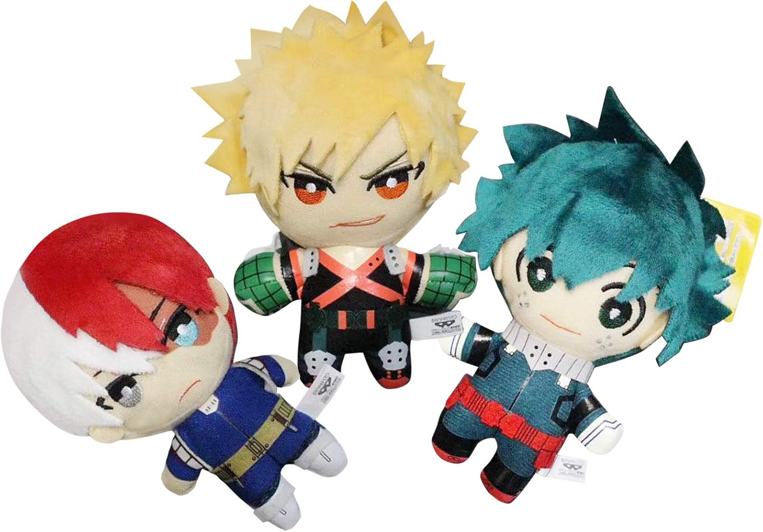 3PCS Anime MHA Soft Figure Keyring, Midoriya Izuku/Todoroki Cosplay Figure Cute Pillow