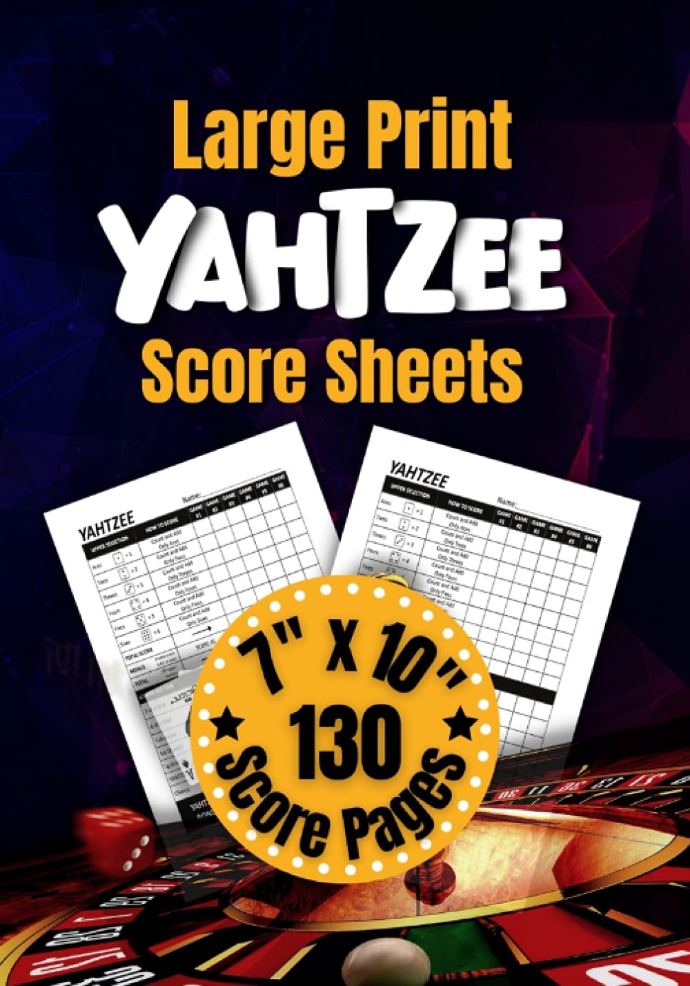 Buy Large Print Yahtzee Score Sheets: 130 Medium Size Score Sheet for ...