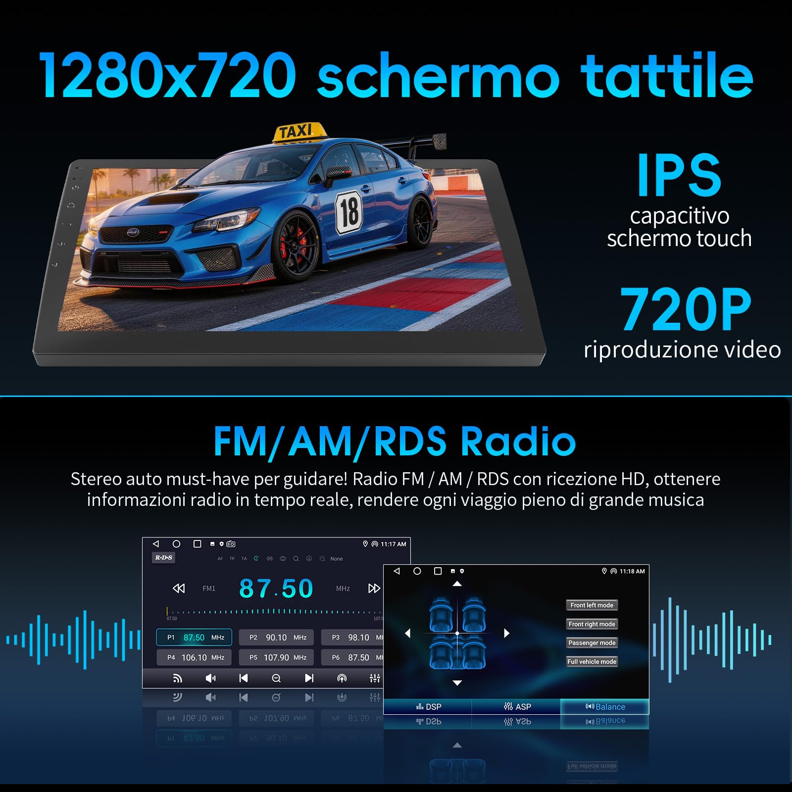 Haudio Autoradio 2 Din con Apple CarPlay e Android Auto, Schermo HD da 10,1 Pollici, Telecamera Posteriore HD, 2+64 GB, GPS, Bluetooth, Controllo Vocale, Mirror Link, FM/AM/AUX, per Tutti i Veicoli