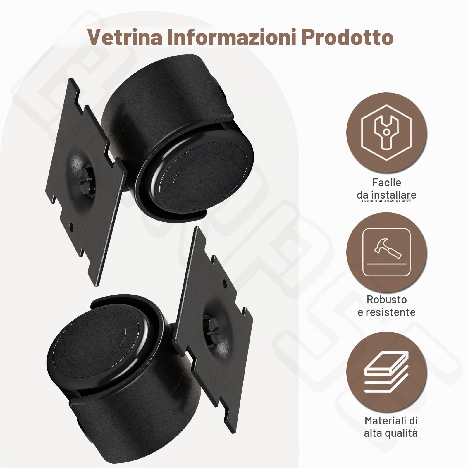 Rotella/piastra D-olly da 40 mm compatibile con R-ainbow V-acuum D4 D4C SE E E2 Series D-olly D-Ollie Cart Ruote girevoli – Confezione da 4