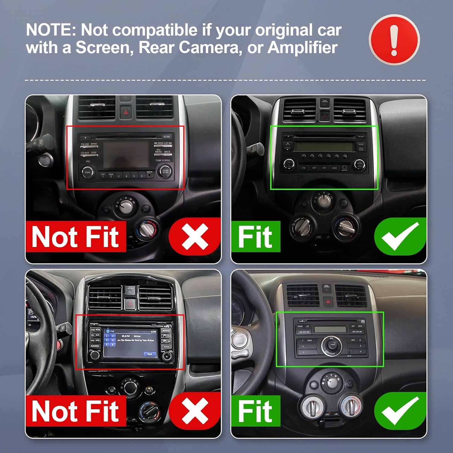 9 Inch IPS Touchscreen Android 14 Car Stereo for Nissan Versa Note 2014-2018 with Wireless CarPlay & Android Auto 2+64GB Car Radio, Support WiFi 6, Bluetooth,5.4, Backup Camera, SWC