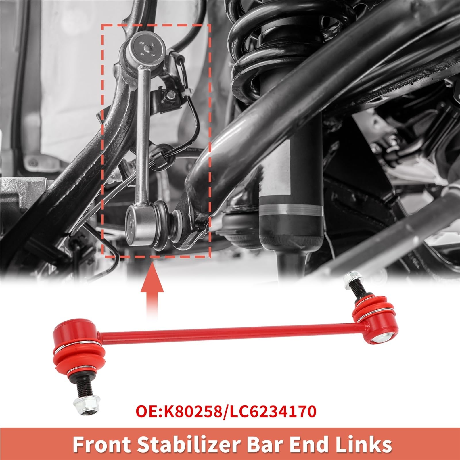 stabilizujące Stabilizator Pasuje do Mitsubishi Outlander nr K80258, 2 szt. przednich łączników stabilizatora