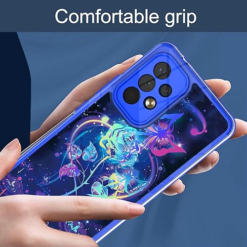 Miniatura 5 de Funda para Galaxy A04E compatible con Samsung A04E 4G, con protector de pantalla de vidrio templado, policarbonato duro + silicona suave, luz