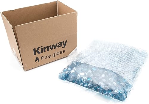 Miniatura 6 de 20 libras de cristal de fuego, diamantes de vidrio azul para hoguera, rocas de vidrio de fuego de 1 pulgada para chimenea - Margarita Azure Blue