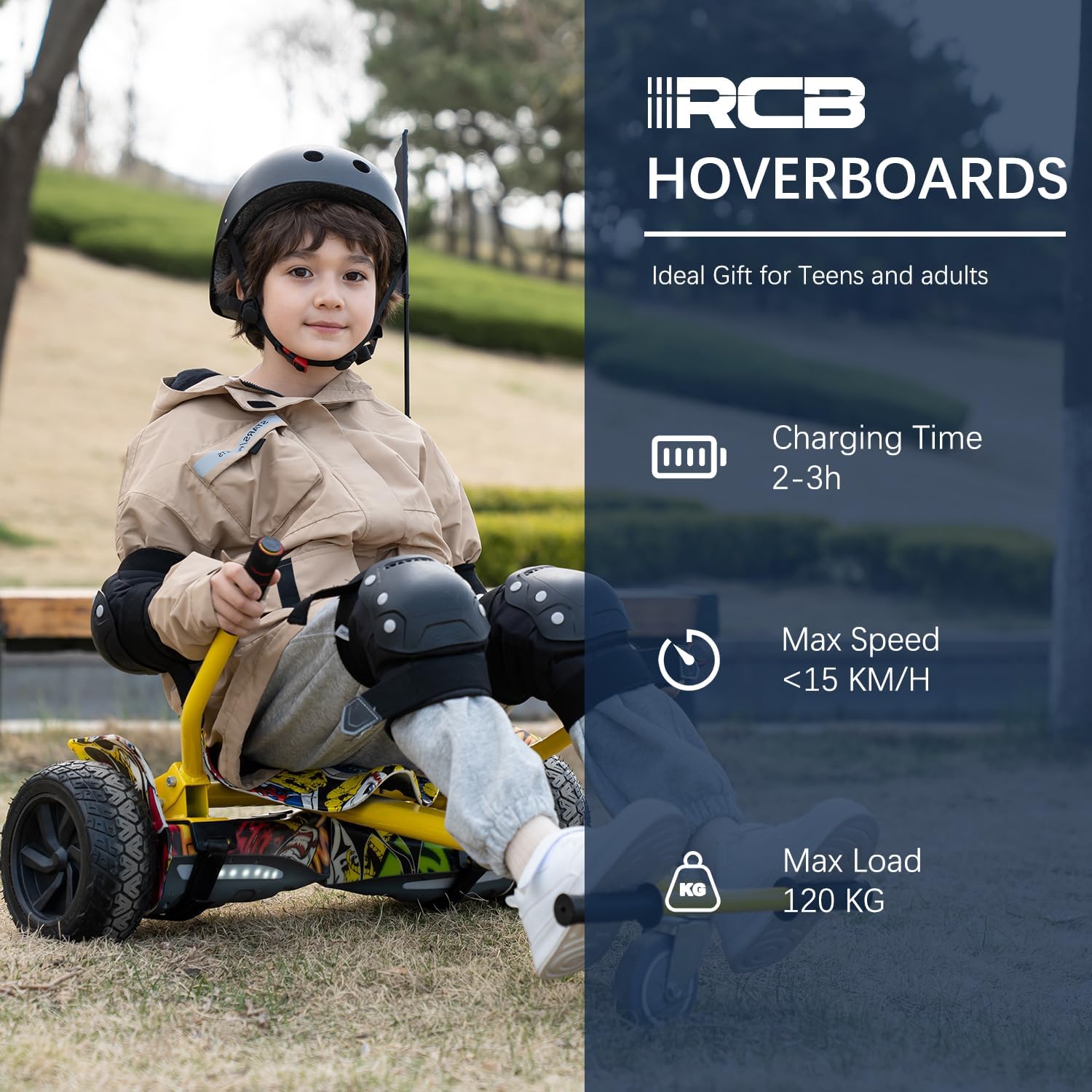 RCB hoverboards SUV y Kart,con Bluetooth, Control de Aplicaciones, Hoverboards Todo Terreno 8.5" Hummer, Mejor Regalo para Niños