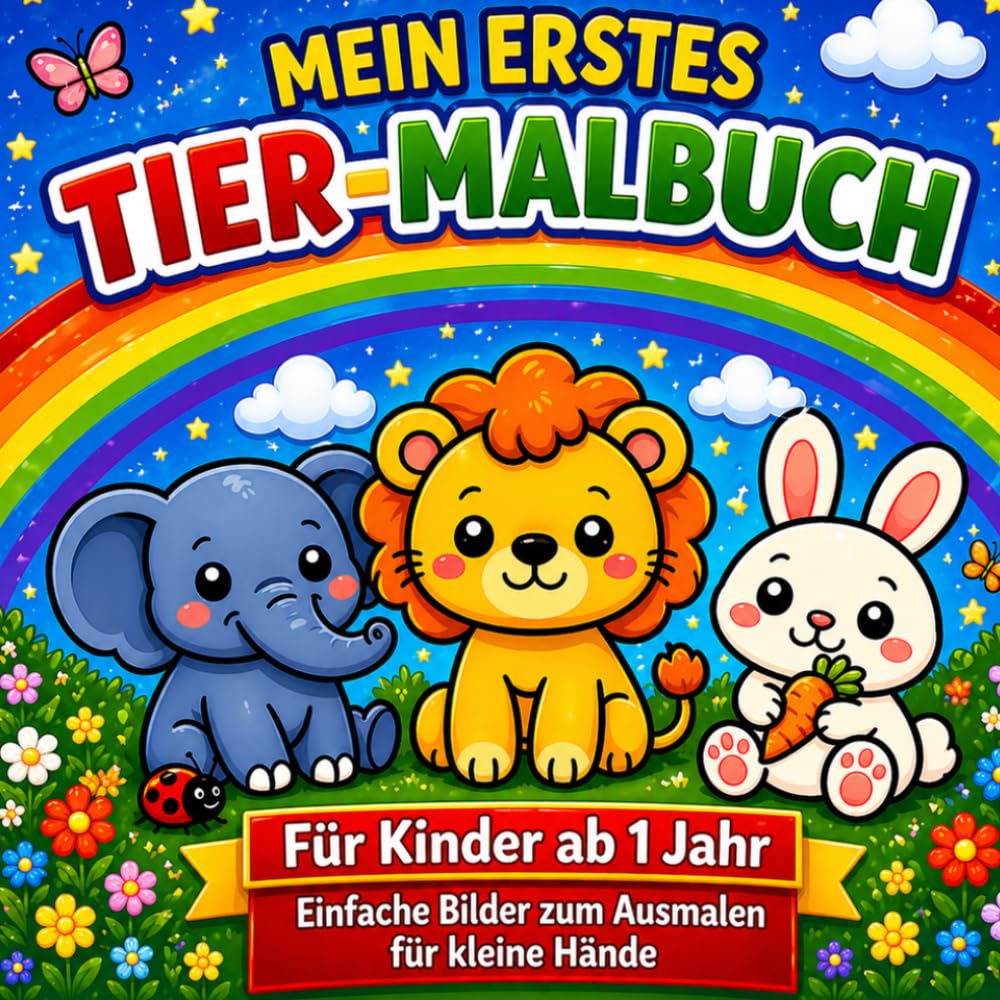 Mein erstes Tier-Malbuch: Für Kinder ab 1 Jahr – Einfache Bilder mit extra dicken Linien
