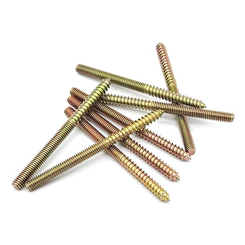 Miniatura 240 de Paquete de 8 pernos de suspensión de 5/16-18 x 4 pulgadas, pernos de doble cabeza de 5/16-18 pulgadas, tornillos de clavija de madera 5/16